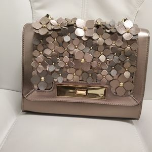 Taupe Aldo Handbag with Floral Applique